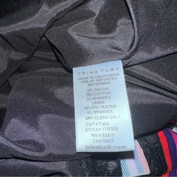 Trina Turk Swirly Art to Wear Dress Darling Bell Sleeve Y2K size 4 - Picture 9 of 12